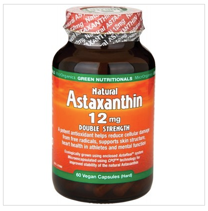 GREEN NUTRITIONALS Natural Astaxanthin Vegan Caps (12mg) Double Strength 60 caps