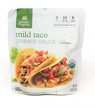 Simply Organic Mild Taco Simmer Sauce 227g