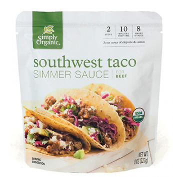 Simply Organic Southwest Taco Simmer Sauce 227g