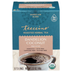 Teeccino Chicory Tea Dandelion Coconut x 10 Tea Bags