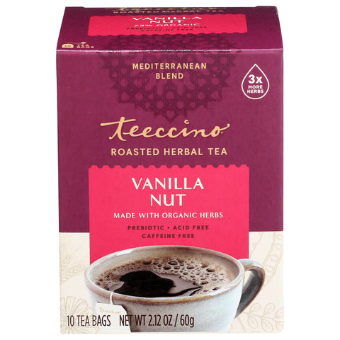 Teeccino Herbal Coffee Vanilla Nut  x 10 Tea Bags