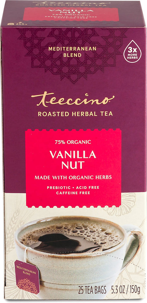 Teeccino Herbal Coffee Bags Vanilla Nut X 25 Tea Bags