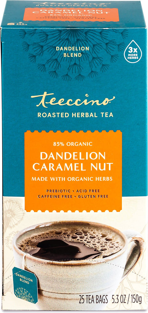 Teeccino Herbal Dandelion Caramel Nut x 25 Tea Bags