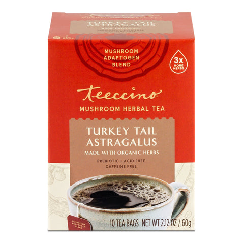 Teeccino Turkey Tail Astragalus Mushroom x 10 Tea Bags