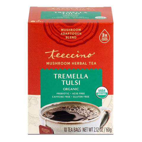 Teeccino Tremella Tulsi Mushroom x 10 Tea Bags