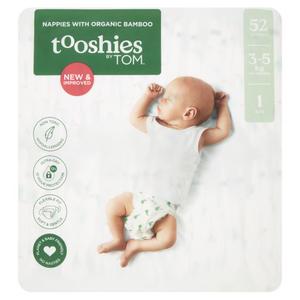 TOOSHIES BY TOM Nappies With Organic Bamboo Size 1 Newborn - 3-5kg 2x52