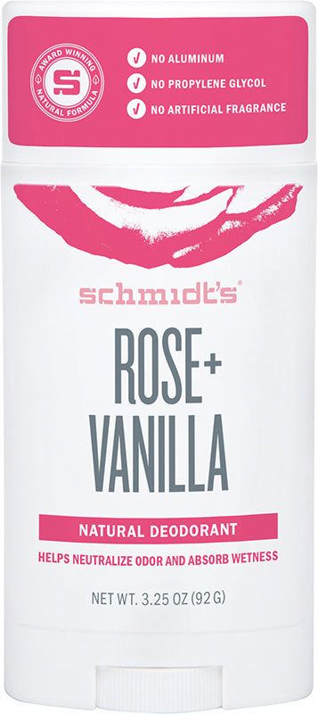 Schmidt's Natural Deodorant Stick Rose & Vanilla 92g