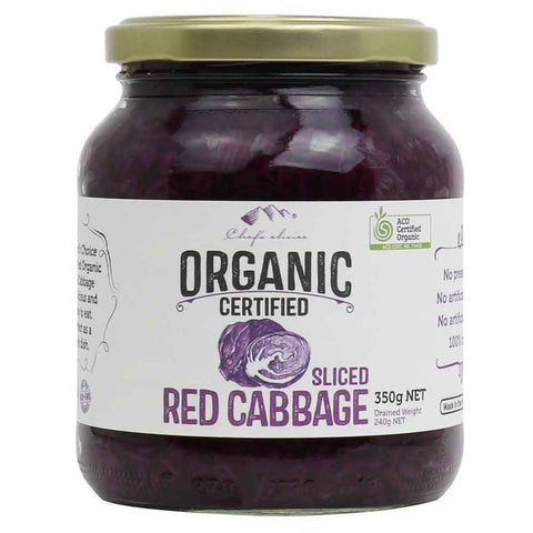 Chef’s Choice Certified Organic Red Cabbage – Sliced 350g