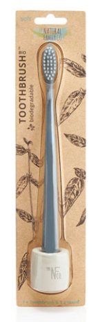 The Natural Family Co. Bio Toothbrush & Stand Soft - Monsoon Mist