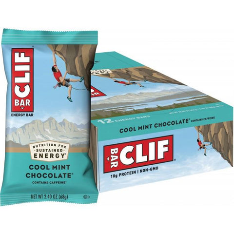 Clif Bar Cool Mint Chocolate - (49mg Caffeine) 12x68g BB05/24