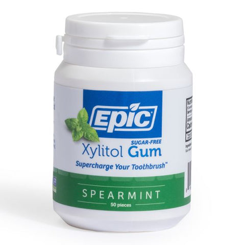 Epic Xylitol (Sugar-Free) Gum Spearmint 50 Piece Tub