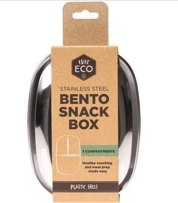 Ever Eco Stainless Steel Bento Snack Box - 3 Compartment