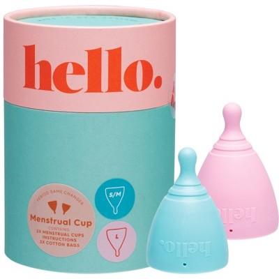 The Hello Cup Menstrual Cup - Double Box Blue+Blush S/M + L 2