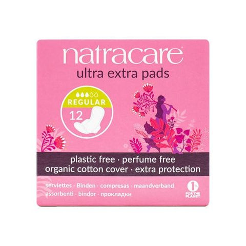 Natracare Ultra Extra Pads Regular with Wings 12 Pack