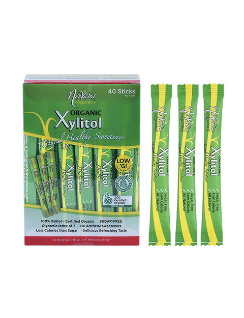 Nirvana Organics Certified Organic Xylitol Sticks - 40x4g