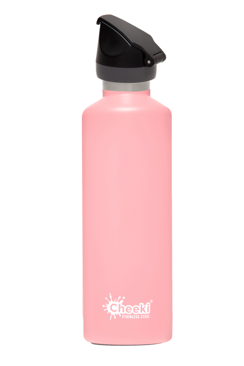 Cheeki Stainless Steel Bottle Insulated - Pink Sports Lid - 600ml