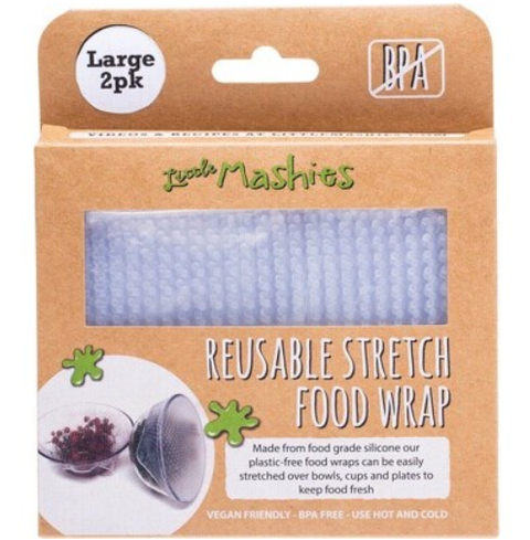 Little Mashies Reusable Stretch Silicone Food Wrap  Pack Of 2 - Large 25cm X 25cm 2