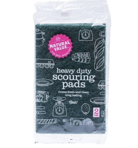 Natural Value Heavy Duty Scouring Pads 2 Pack