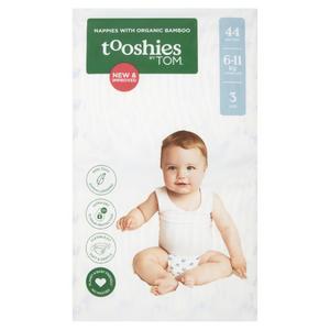 TOOSHIES BY TOM Nappies With Organic Bamboo Size 3 Crawler - 6-11kg 2x44